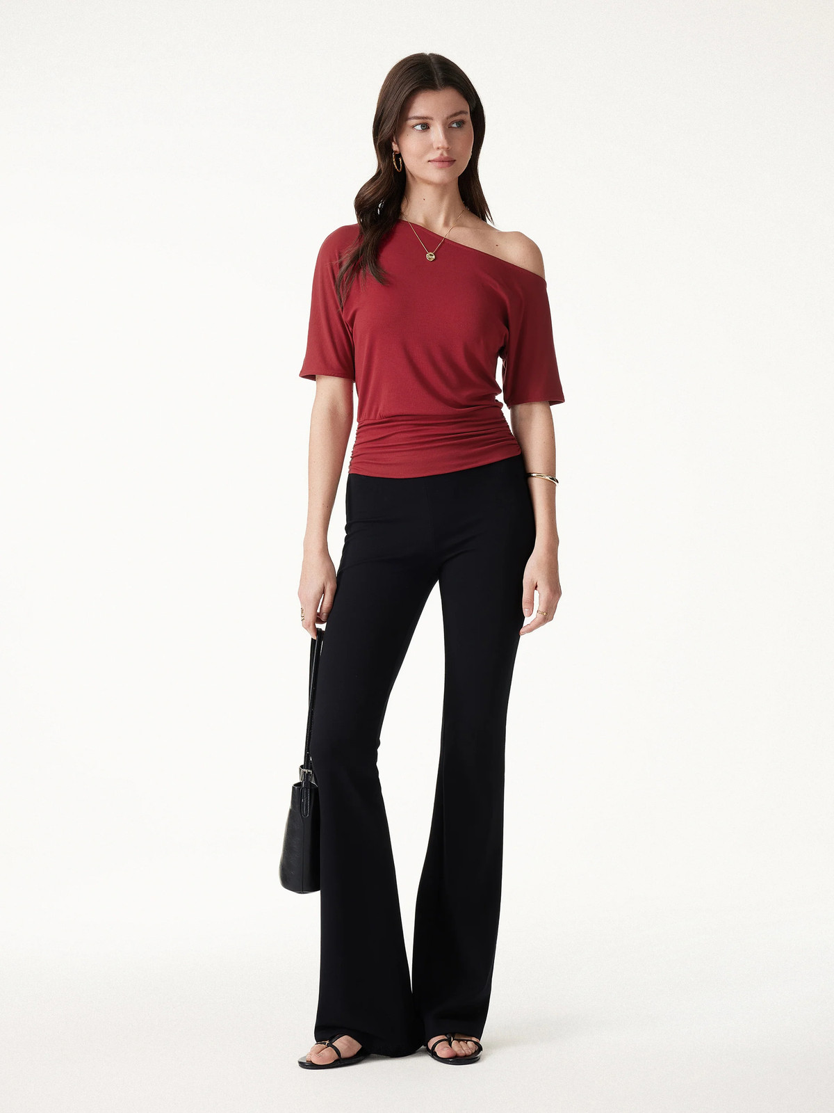 CoolTouch Relaxed Short Sleeve Ruched Top