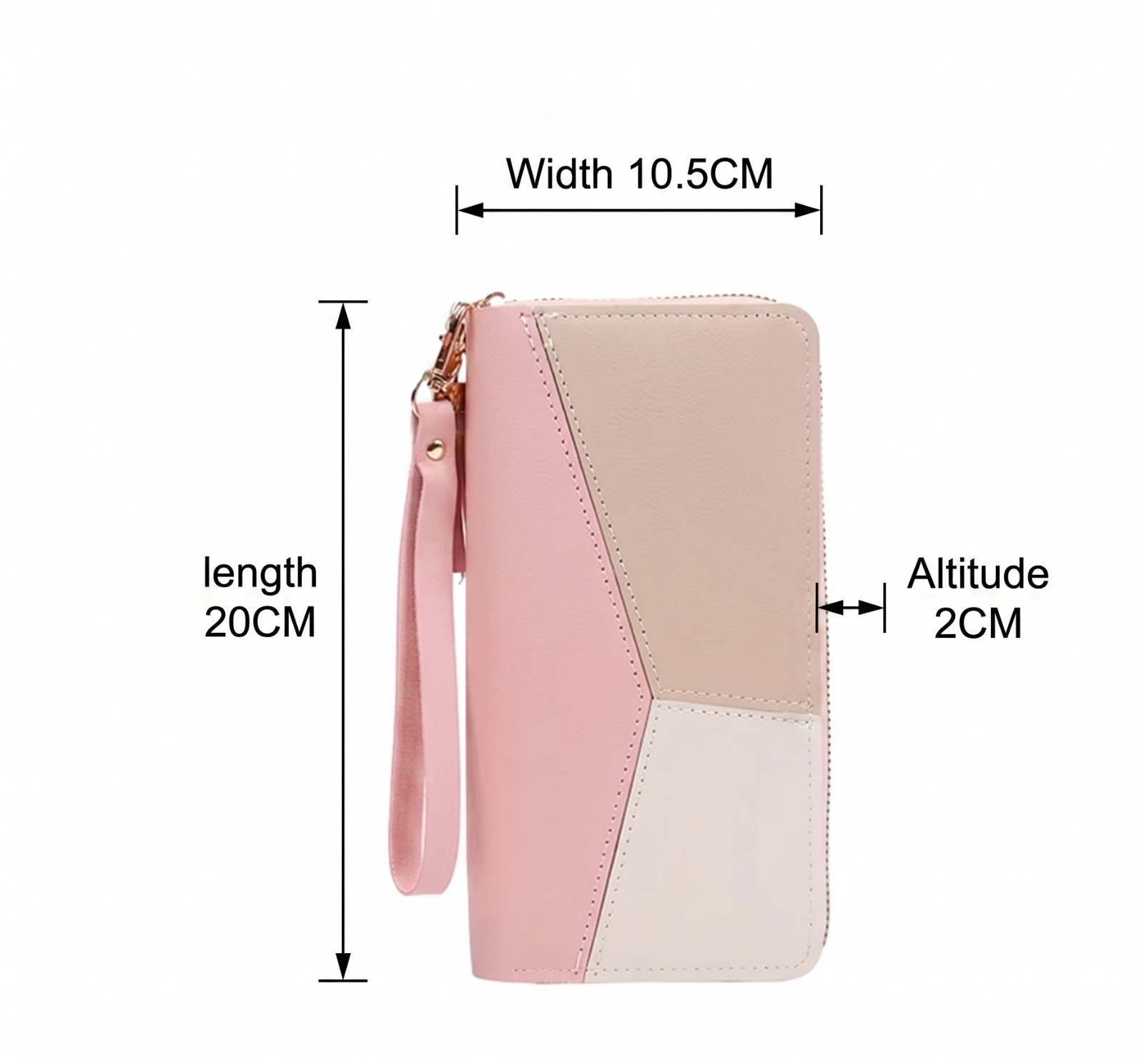 Women’s Zip Around Wallet Color block Clutch Wristlet Purse with Tassel Charm