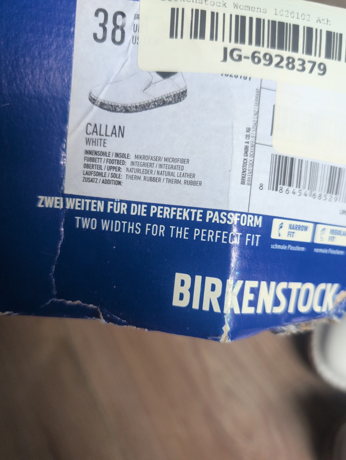 Birkenstock Callan Slip On Convertible Leather Shoes Womens 7-7.5 Eu 38 White