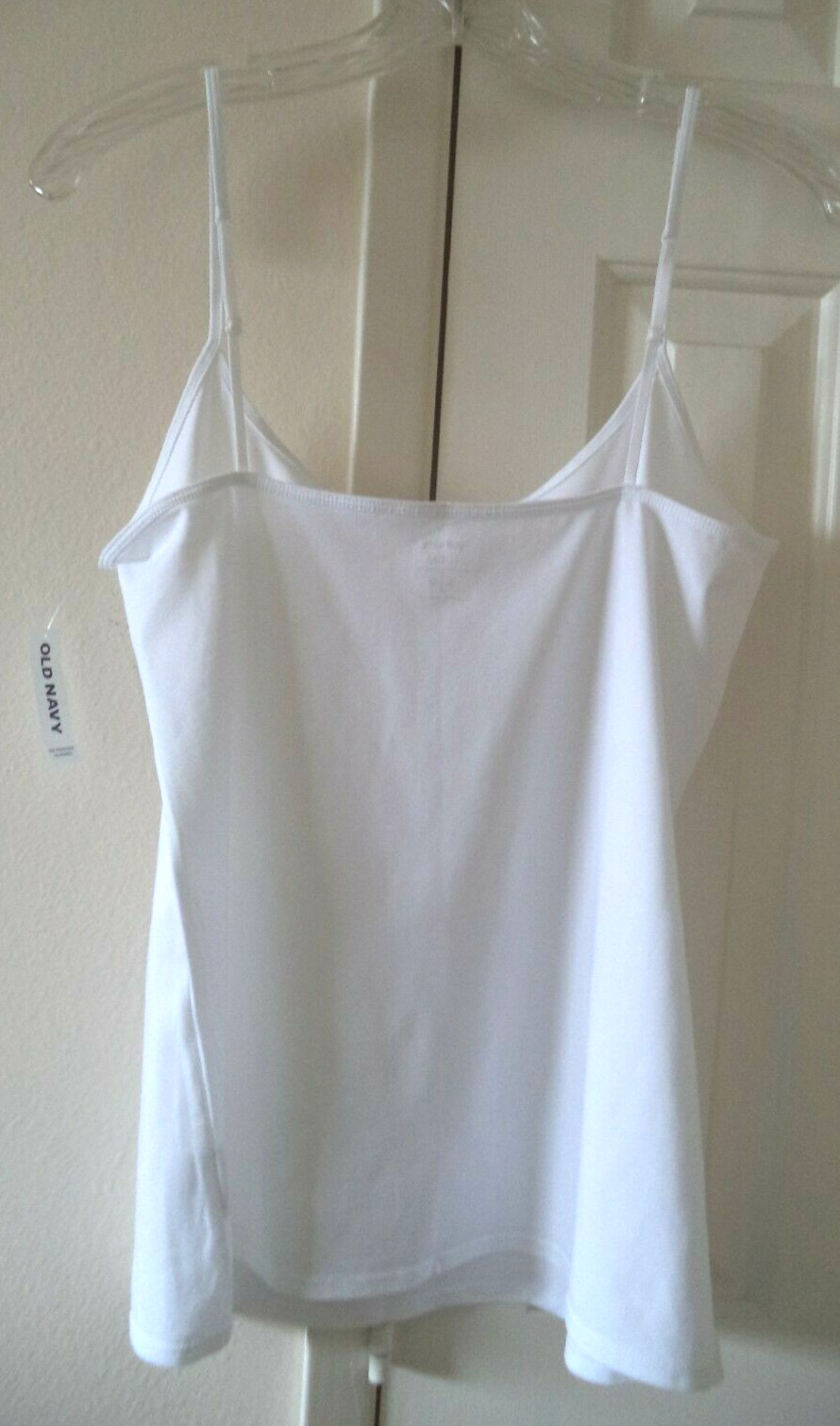 Old Navy White Fitted Cotton Tank Top Cami 12 14 2X S M L XL XXL Reg & Tunic