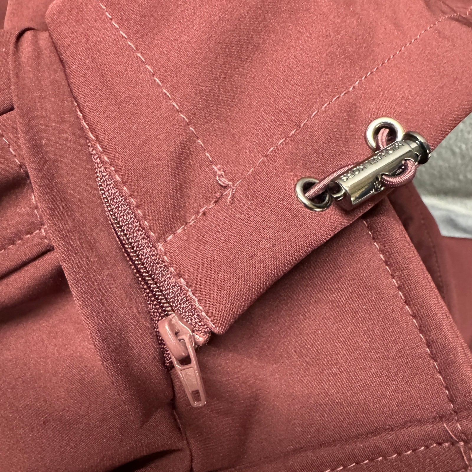 Michael Kors Softshell Jacket Womens Large Belted Hooded Burgundy Trench Coat