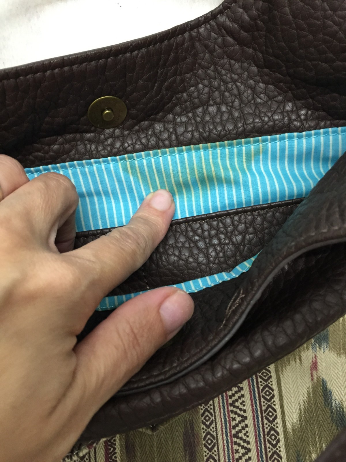 Pistil Crossbody Bag Green Aztec Zip Top