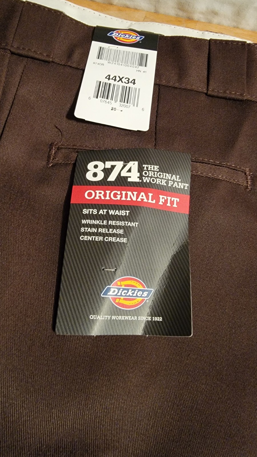 Original 874 Dickies Work Pants 874 Brown Pants 44×34 Straight Leg