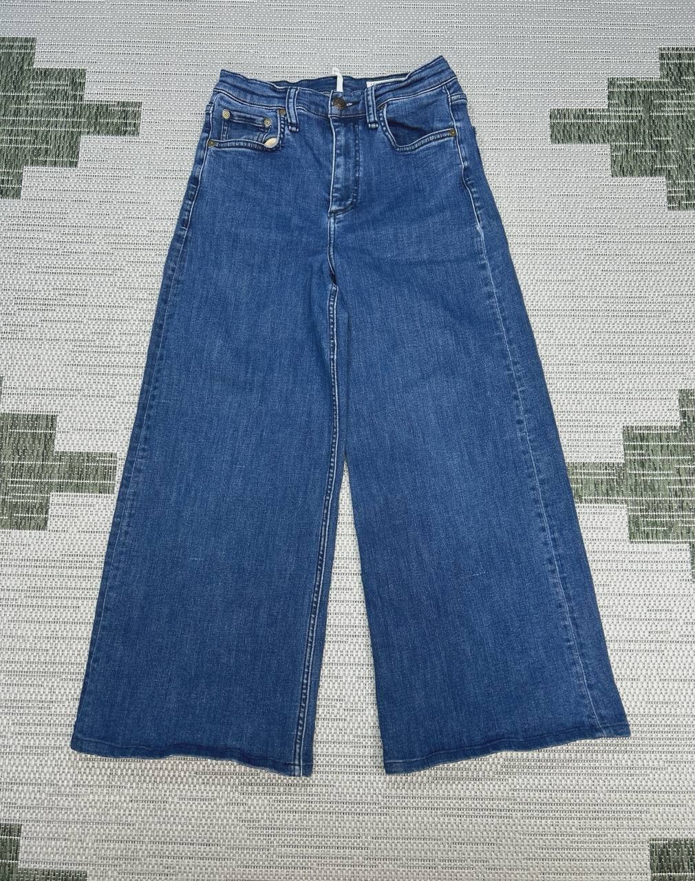 Rag And Bone Sofie High Rise Ultra Wide Leg Jeans Womens 26 Blue Denim 24×25