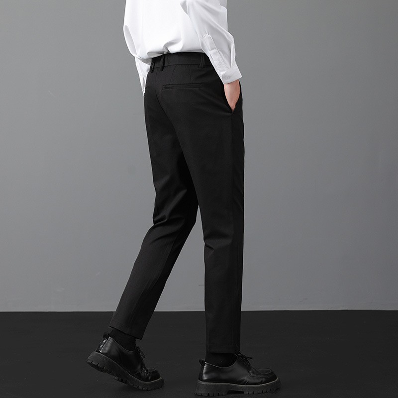 Stretch-waist Lightly Business-style Mens Trousers