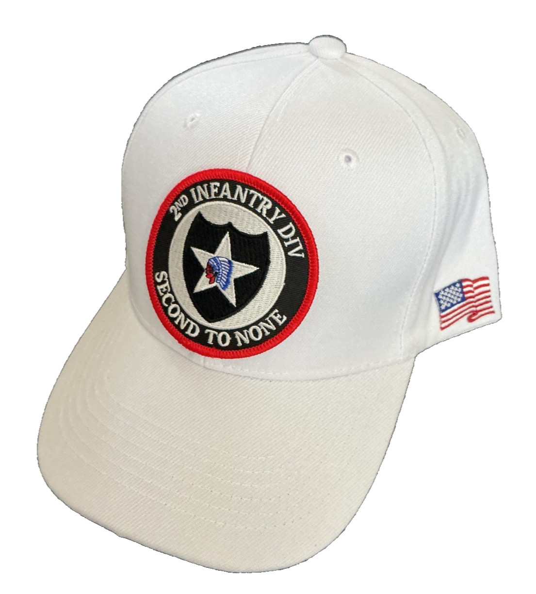U.S. ARMY – 2ND INFANTRY DIVISION SECOND TO NONE Military Ball Cap – White