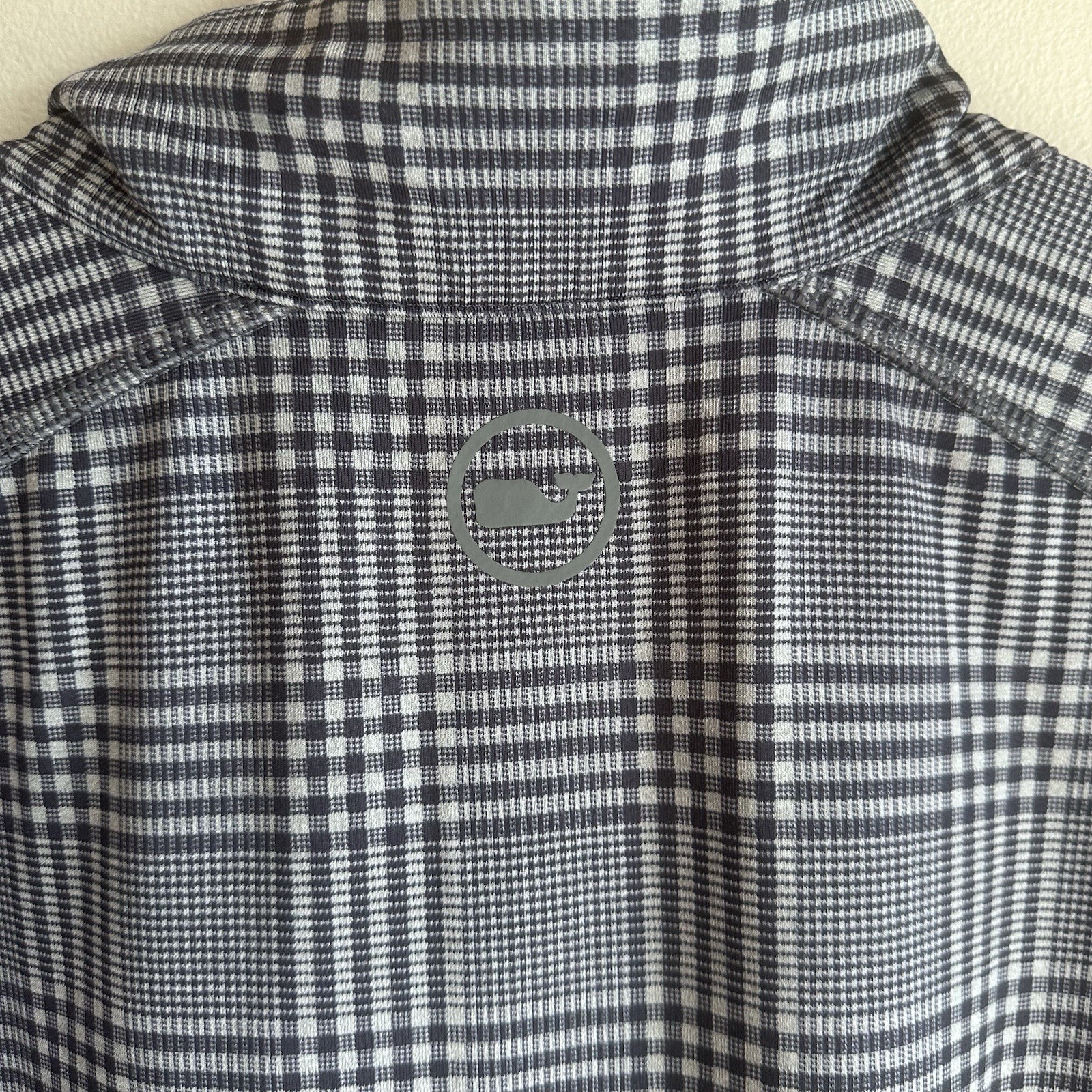 Vineyard Vines Jim Nantz Glen Plaid Pebble Beach 1/4 Zip Golf Pullover Men’s XL