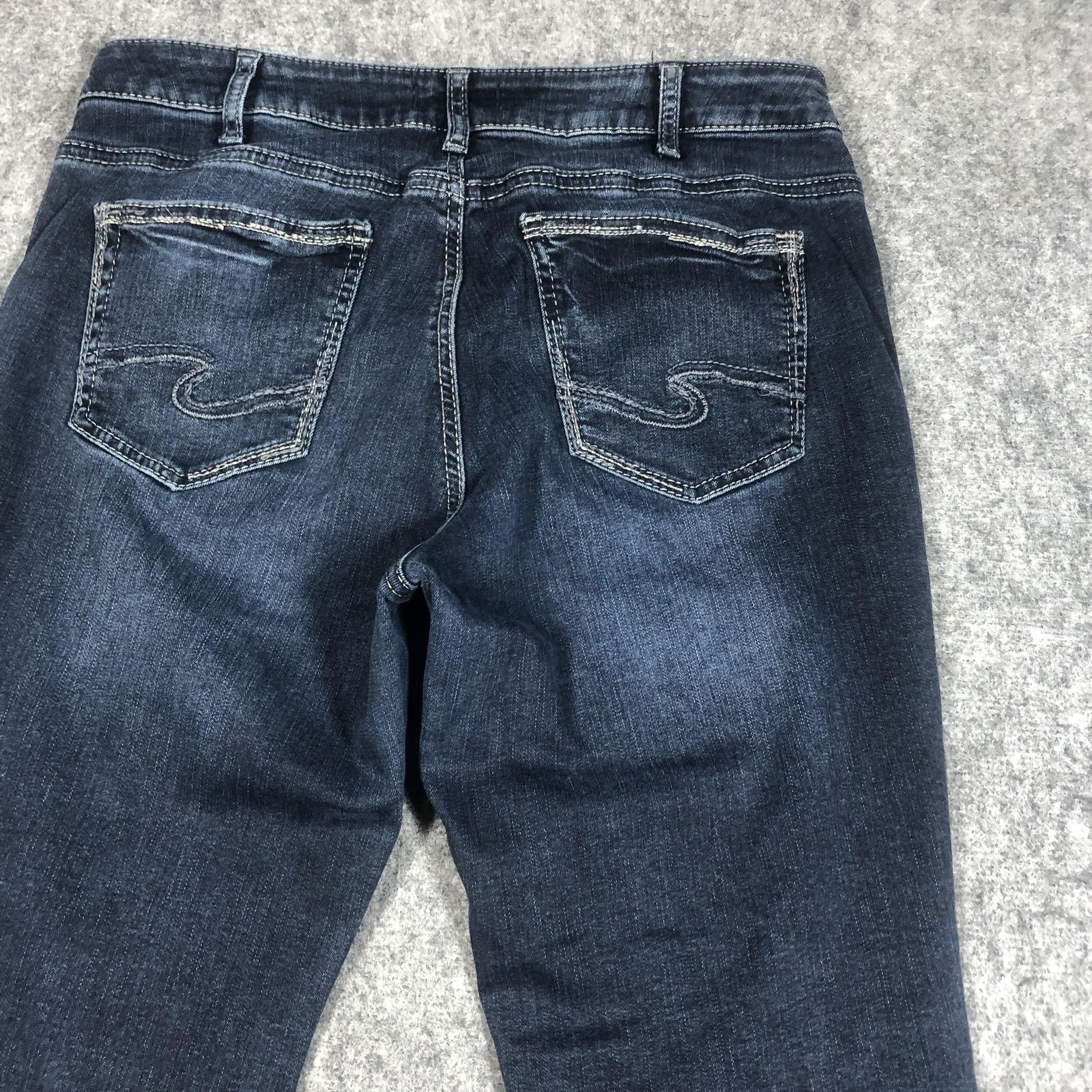 Silver Jeans Co Suki Slim Boot Jeans Womens 12 Dark Wash Mid Rise Stretch Denim