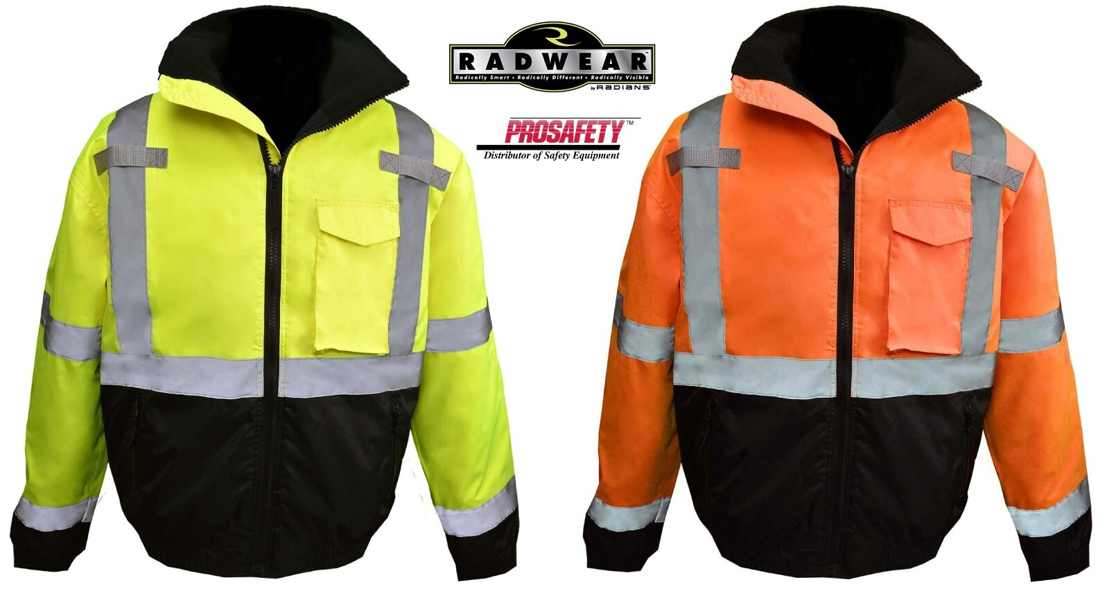 ANSI CLASS 3 HIGH VISIBILITY Reflective Insulated ROAD WORK Safety Bomber Jacket