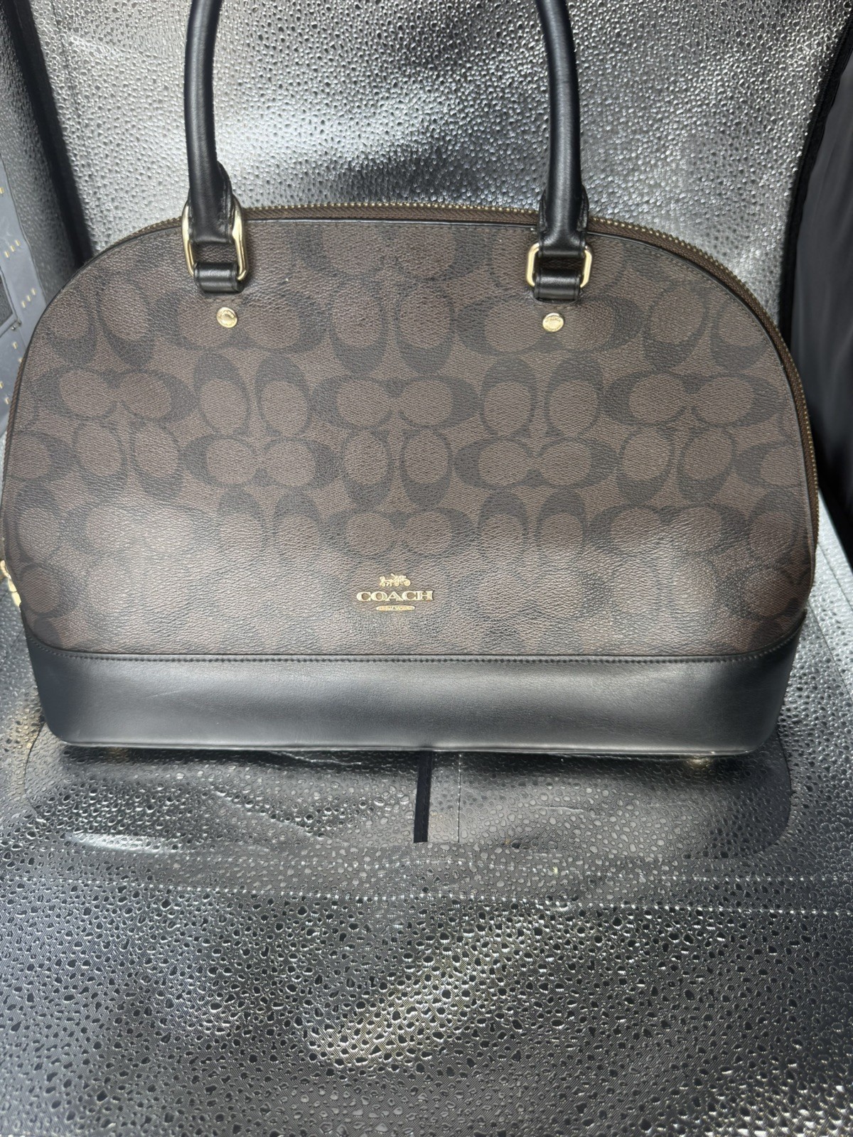 Coach F37233 Signature Sierra Large Satchel In Brown/Black