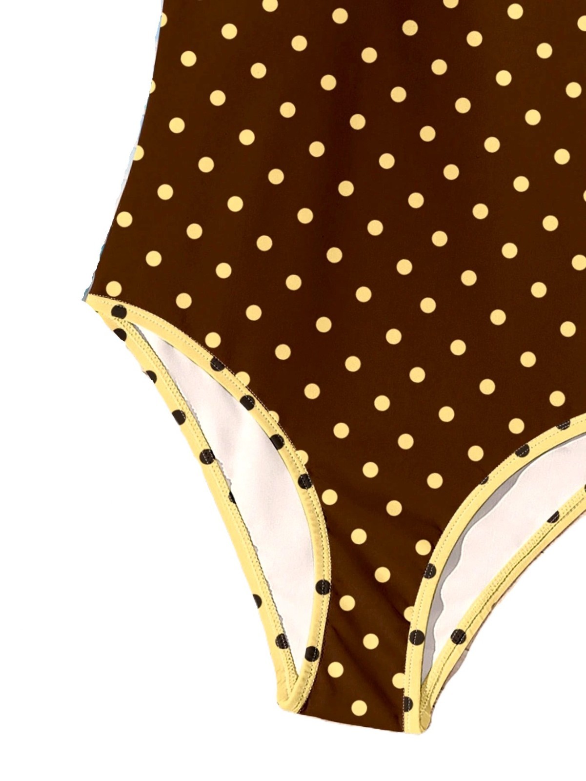 YOUR CHOICE BROWN POLKA DOTSY BIKINI or ONE PIECE SWIMSUIT size 10 13 14