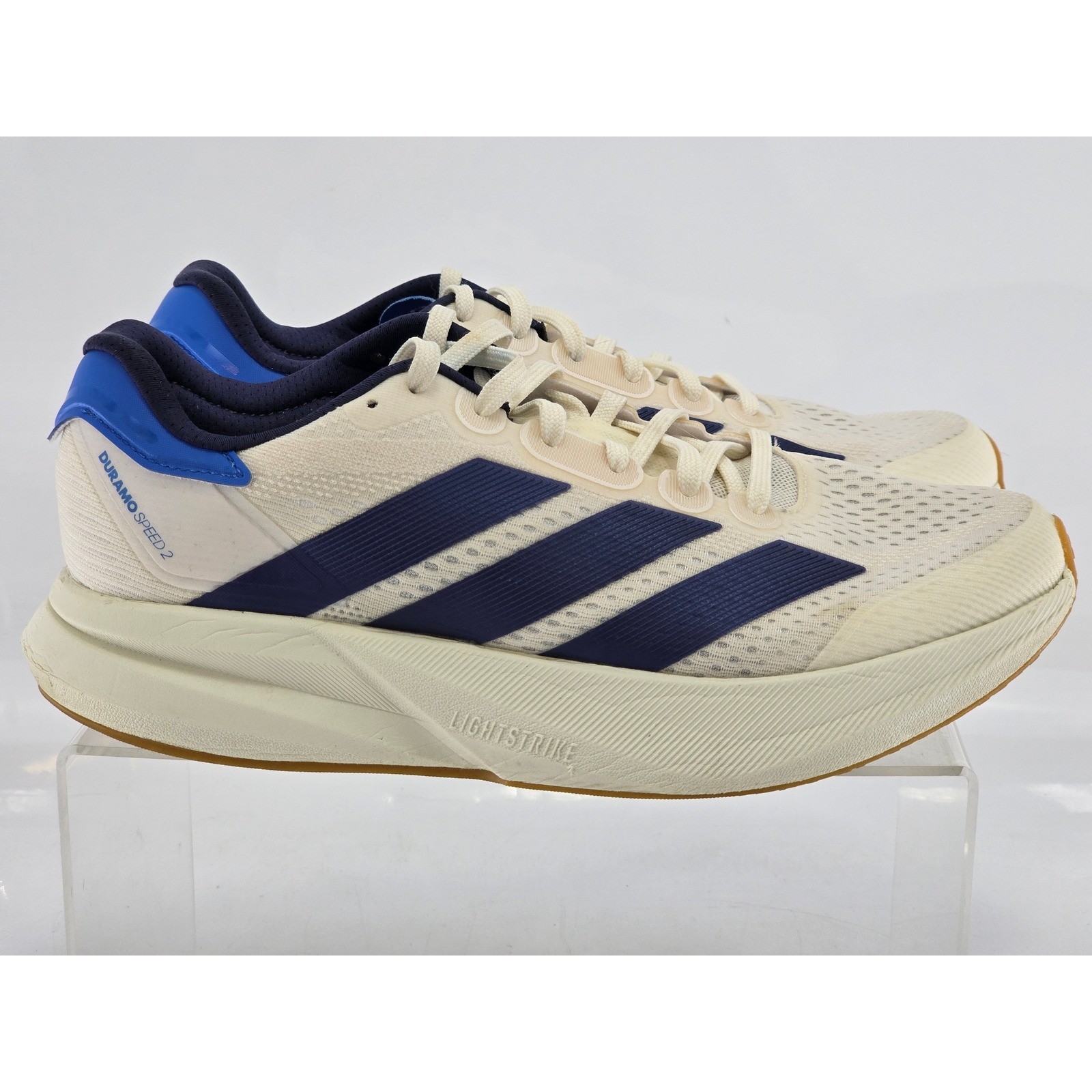 Adidas Duramo Speed 2 Running Shoes Mens 9.5 White Blue JP9223 – Excellent