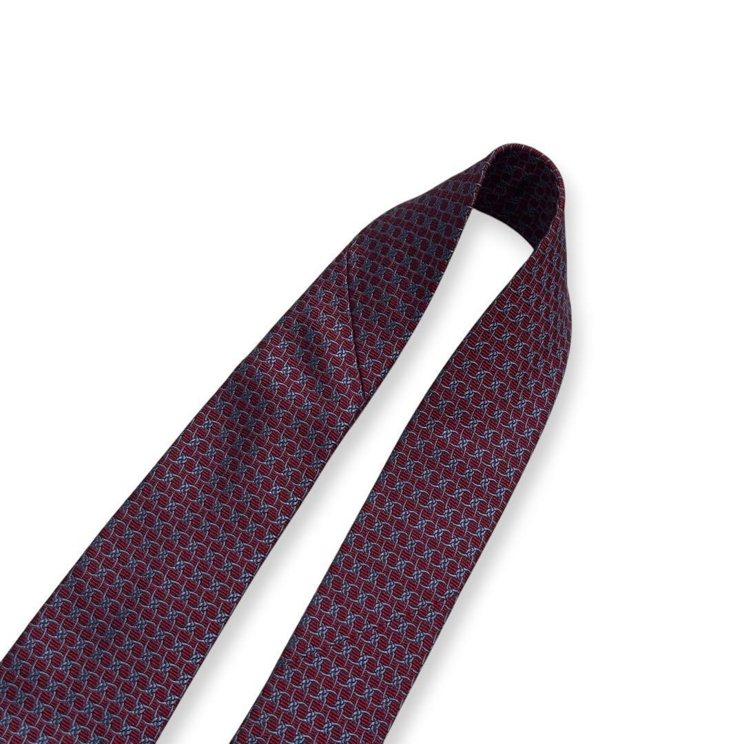 Condition HERMES Tie Pattern Jacquard Glossy 8cm