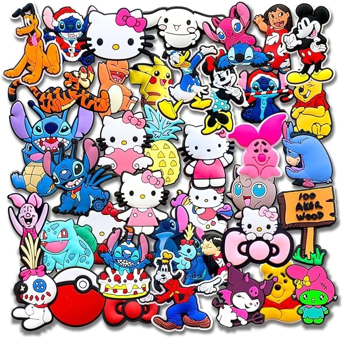 40PCS Croc Charms for Clogs Shoes Accessories Kids Cute Cartoon Shoe Charms