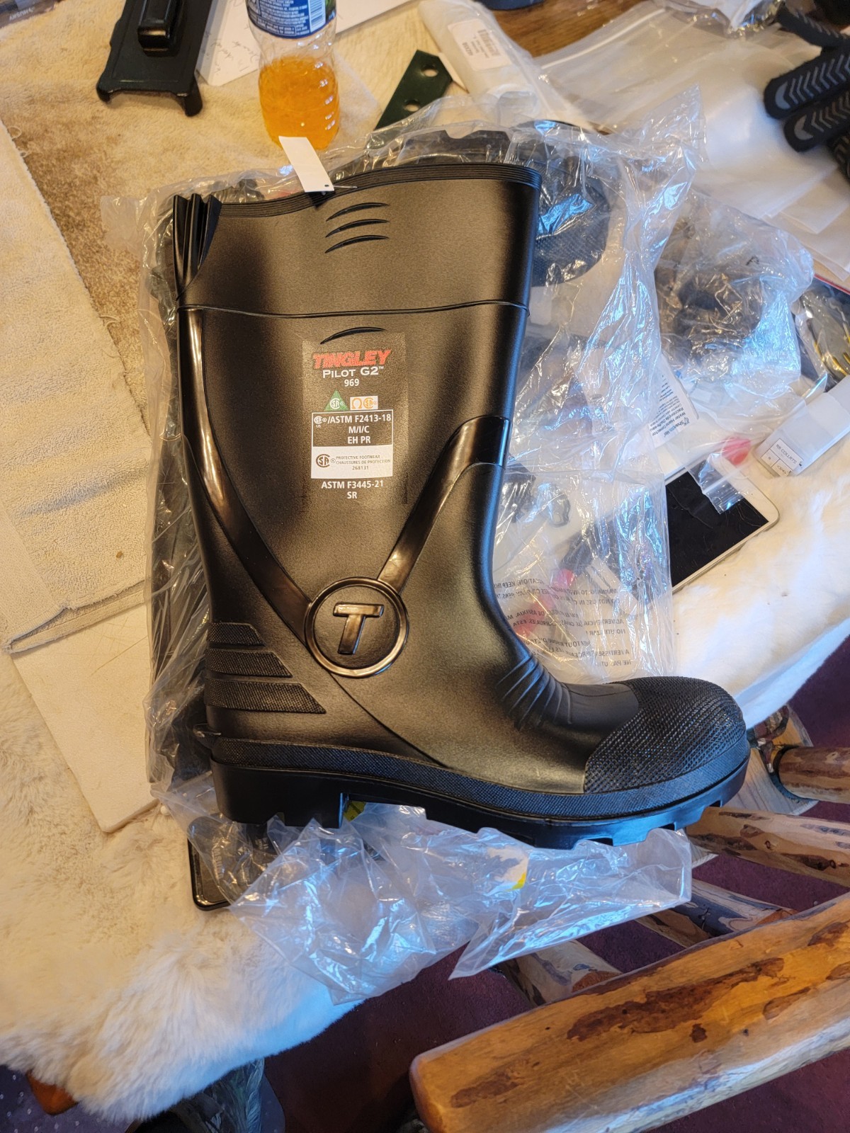 Tingley Pilot G2 969 Knee Boot Plain Toe 15″H,Size 11, Black Tingley Rubber.