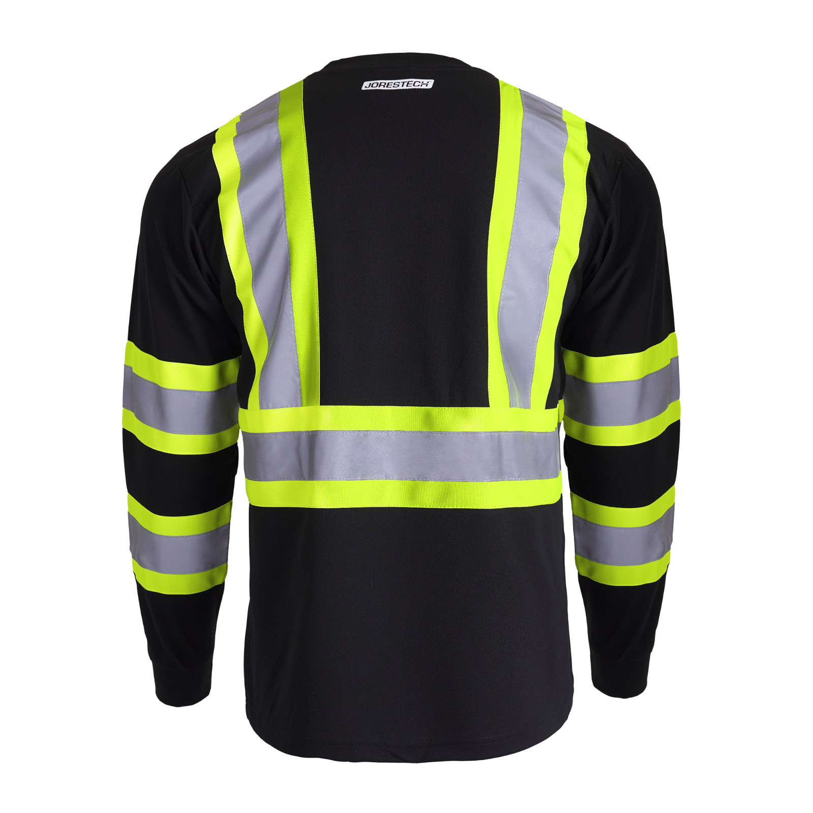 Black Hi Vis Shirt ANSI Reflective Safety Long Sleeve HIGH VISIBILITY
