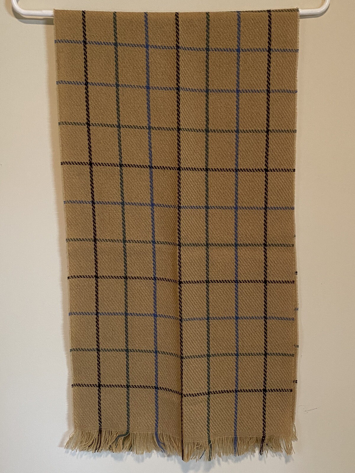 100% Acrylic Striped Fringe Scarf Made In Japan 12 1/2” X 50”
