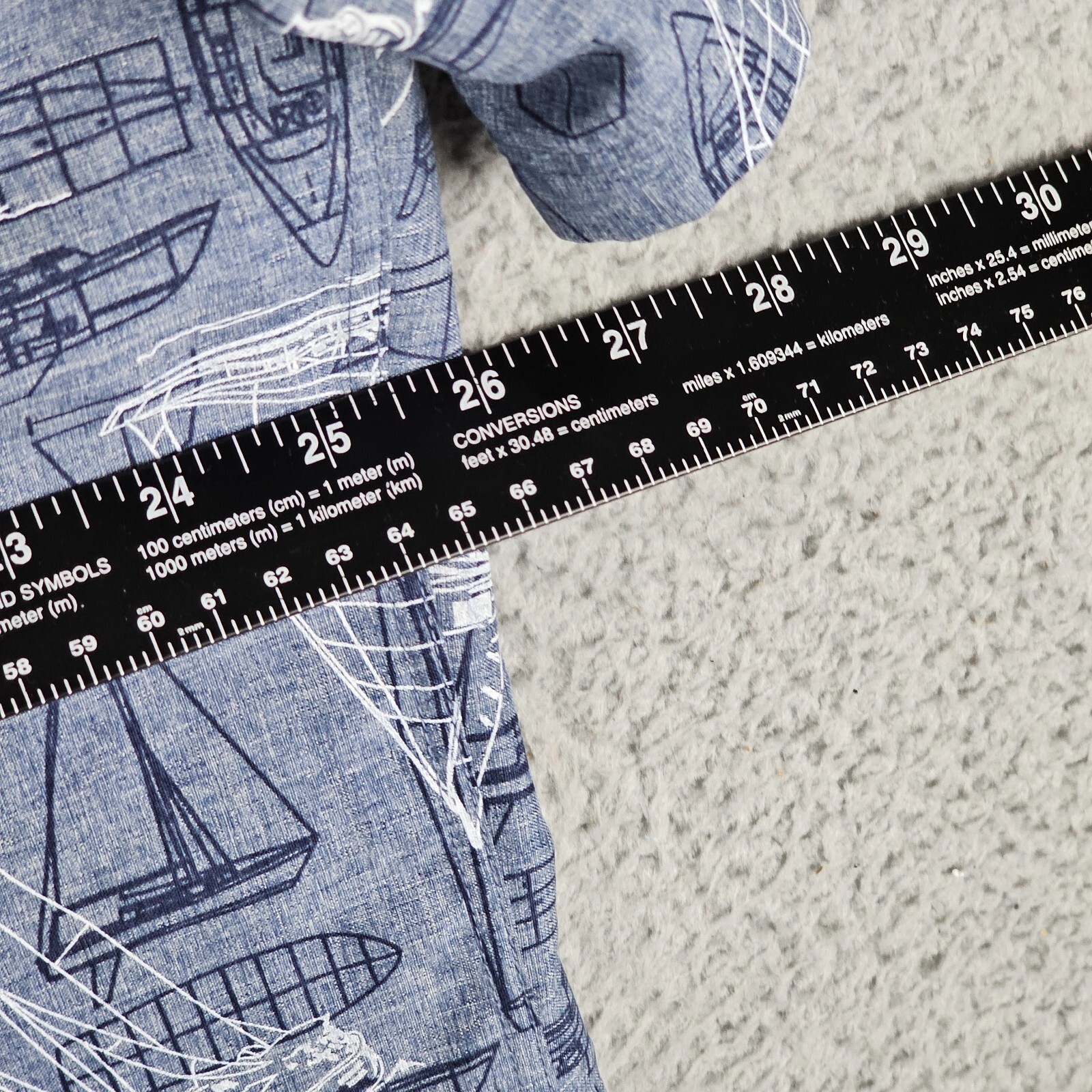 Croft & Barrow Shirt Mens XLT Blue Nautical Sailboat Print Quick Dry Button Down