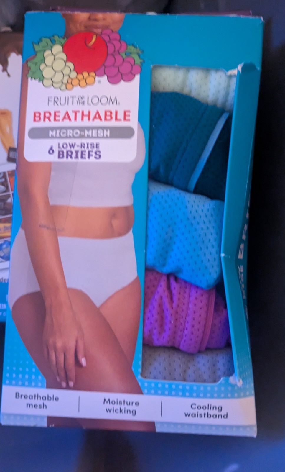 Fruit of the Loom Breathable Micro-Mesh Moisture Wicking Low Rise Briefs 6 Pack