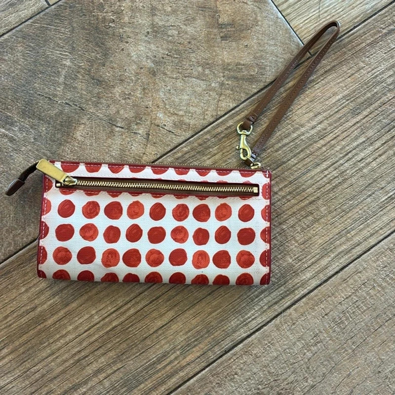 Coach Bleeker Coated Canvas Painted Dot Zippy Wristlet, New without tags
