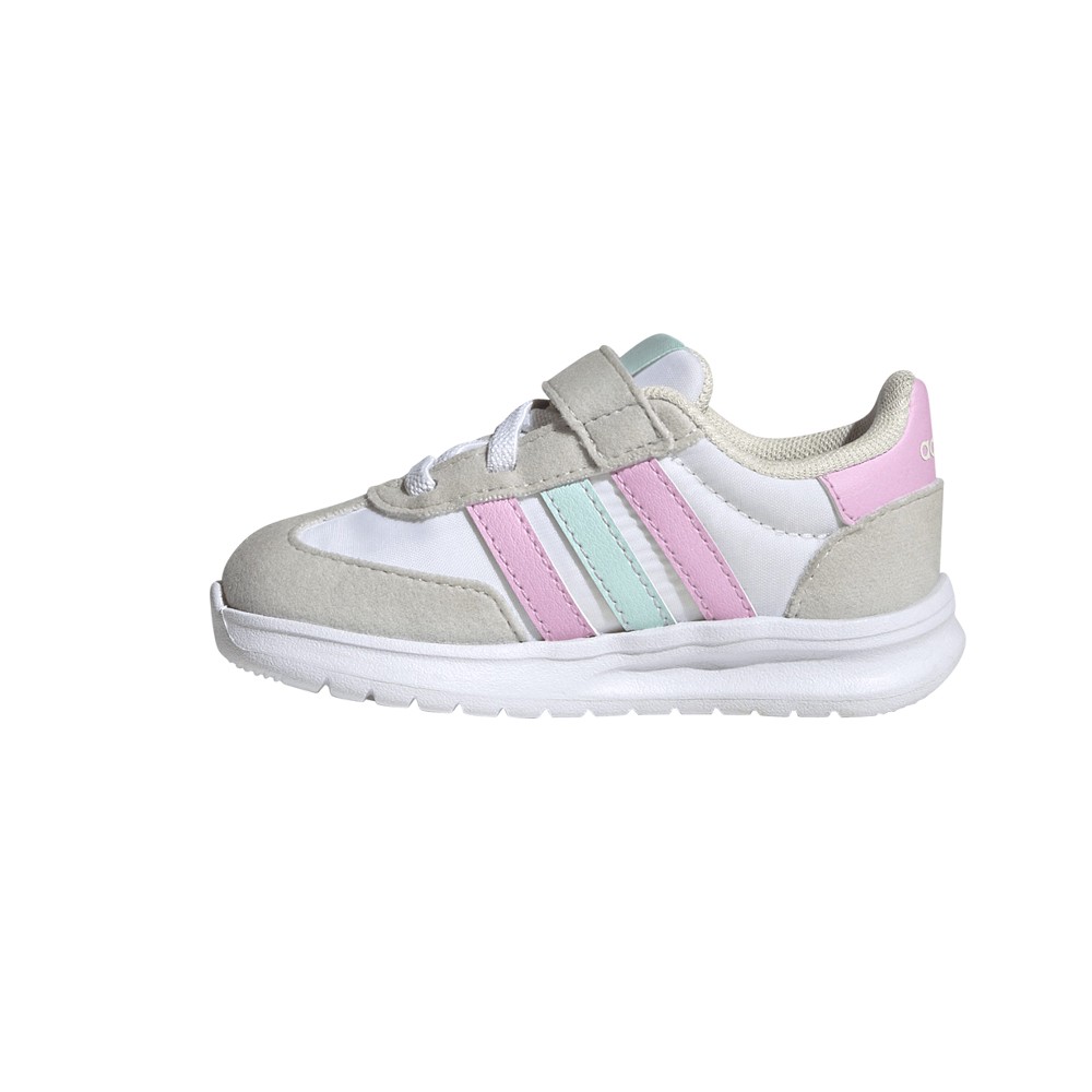 adidas Run 70S 2.0 Elastic Lace Slip On Toddler Girls Grey, White Sneakers Casu