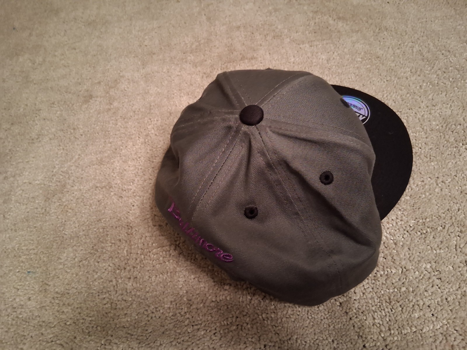KBETHOS Premium Headwear Snapback Mens Hat “Baltimore” Gray Black Cotton