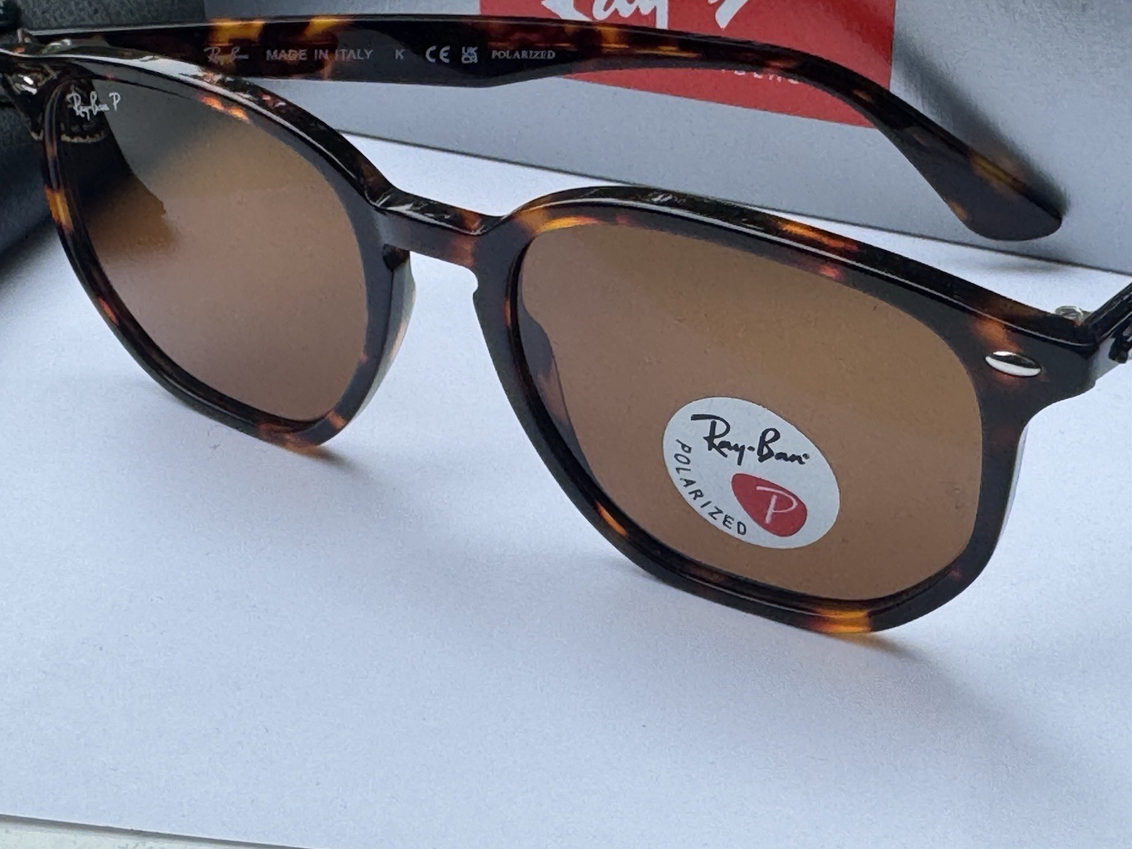 NEW Ray-Ban RB4306 710/83 Polished Light Havana/ Polarized Brown Sunglasses 54mm
