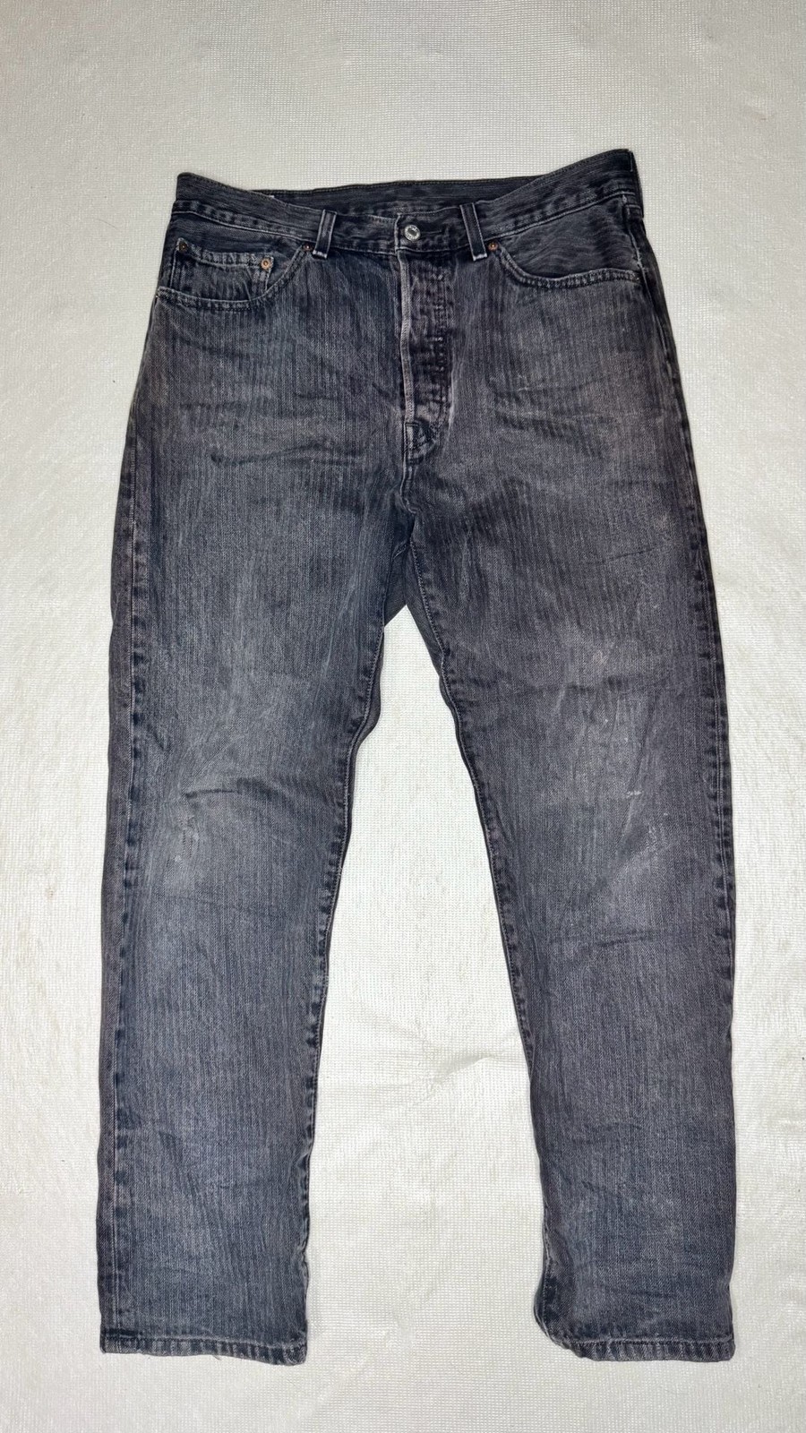 Levi’s Premium 501 Original Fit Button Fly Jeans in Washed Charcoal Denim