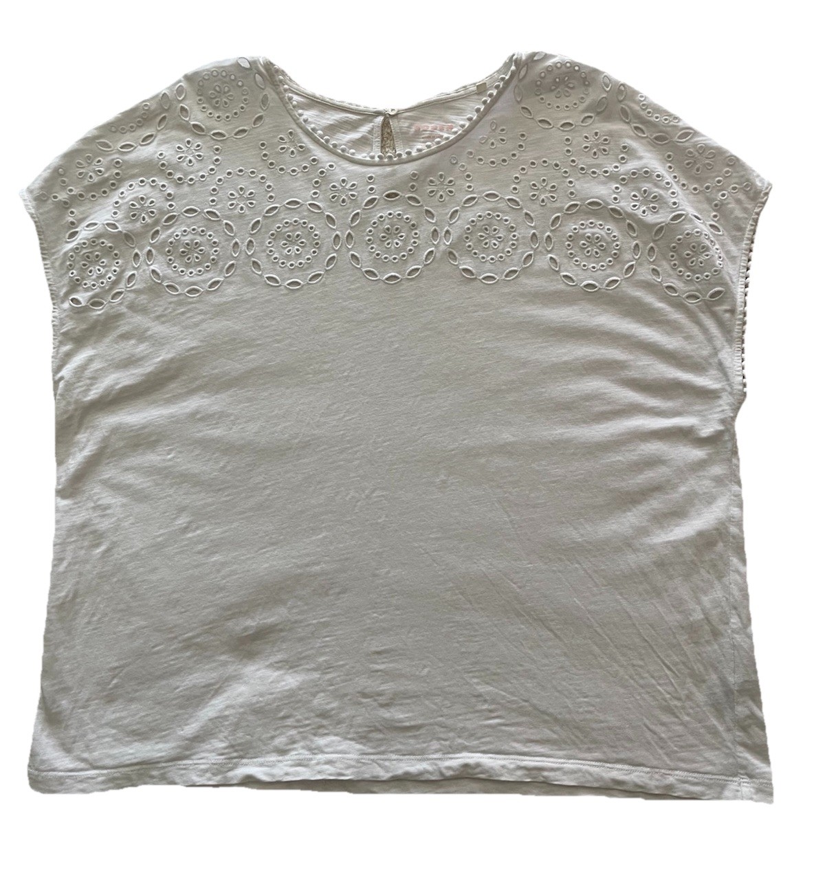 BODEN Sasha White Broderie Tee size US 16/18