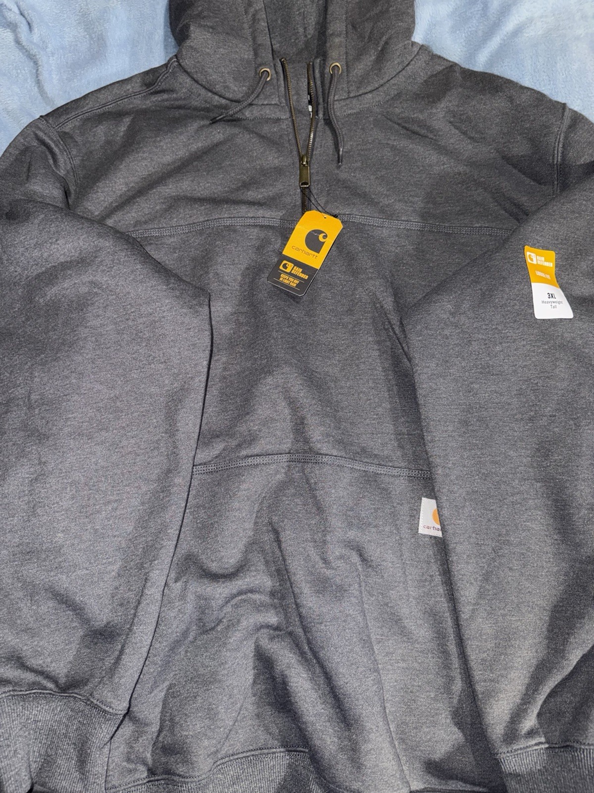 Carhartt Rain Defender Men’s Big & Tall 3XL Tall Full Zip Loose Hoodie Gray