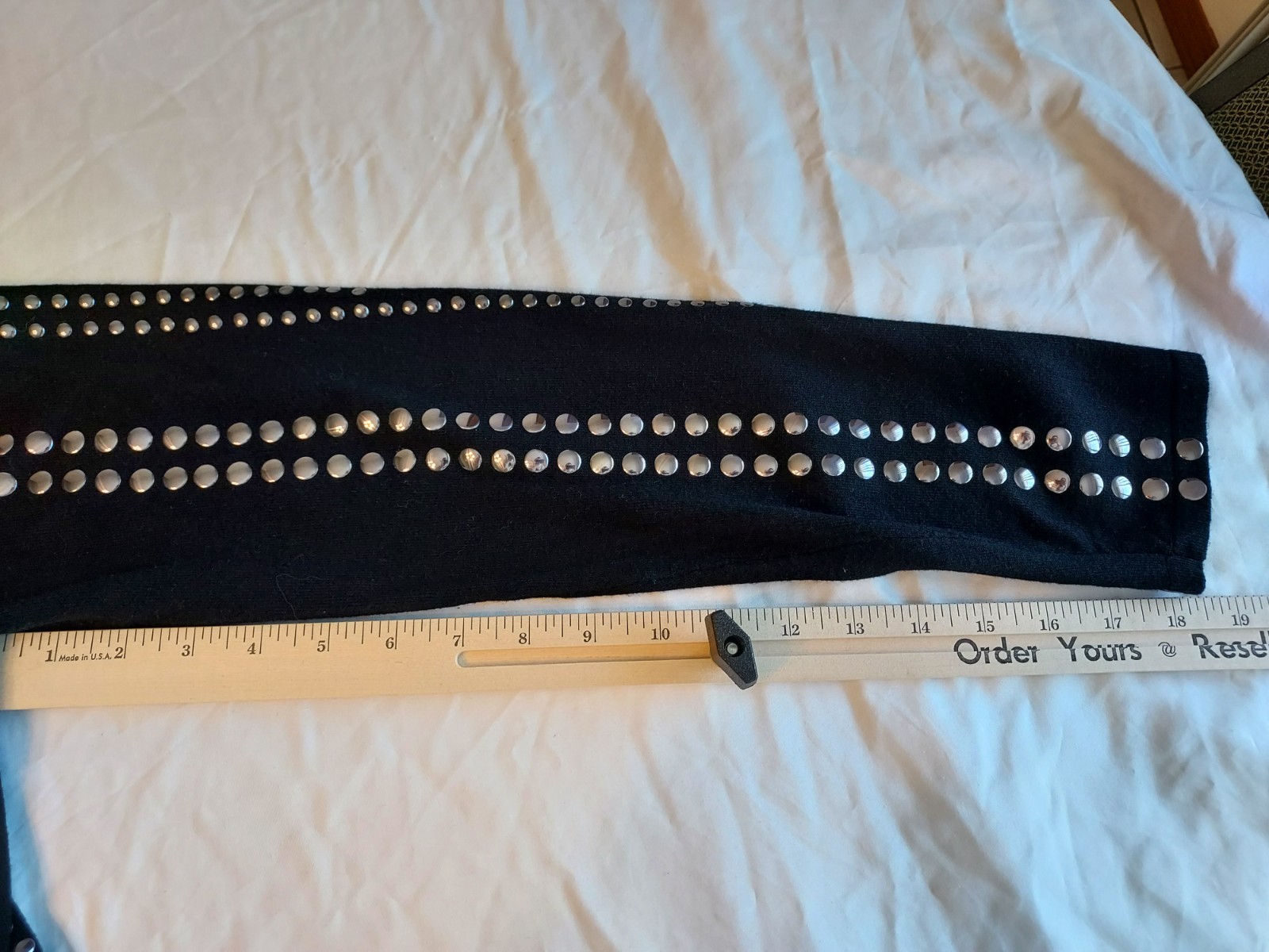 Joseph Ribkoff Large Studded Black Longline Cardigan Jacket Edgy Metal