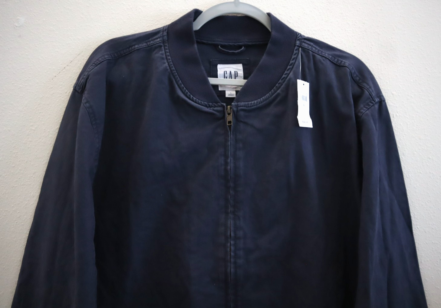 Gap 738596 Men’s Sz Large Vintage Navy Blue Full Zip Relaxed Bomber Jacket $100