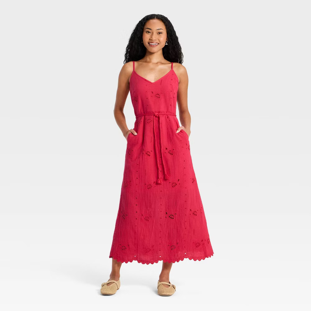 Women Crafted Midi Sundress – Universal Thread Red S
