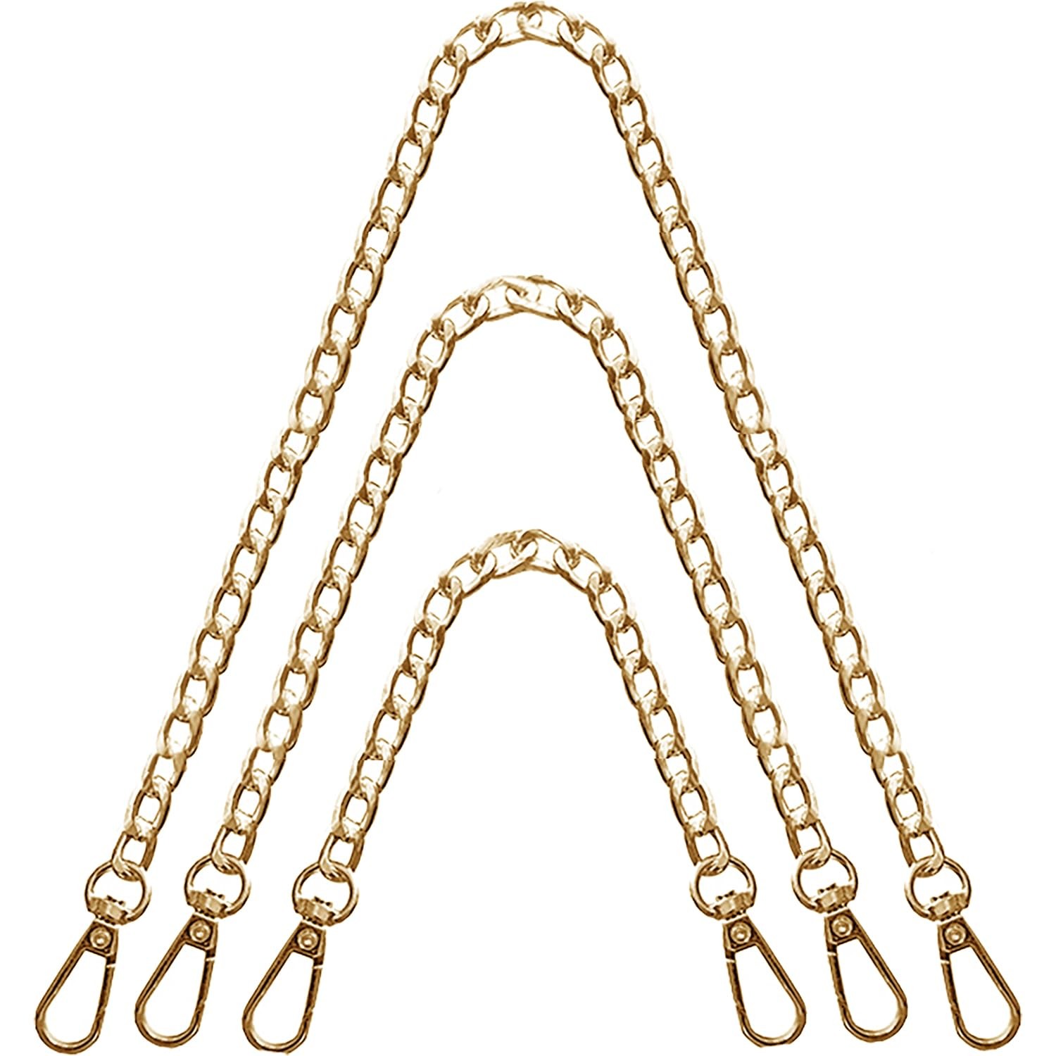 3 Pack 16″,36″,48″ Gold Purse Chain Strap Bag Chains for Handbags