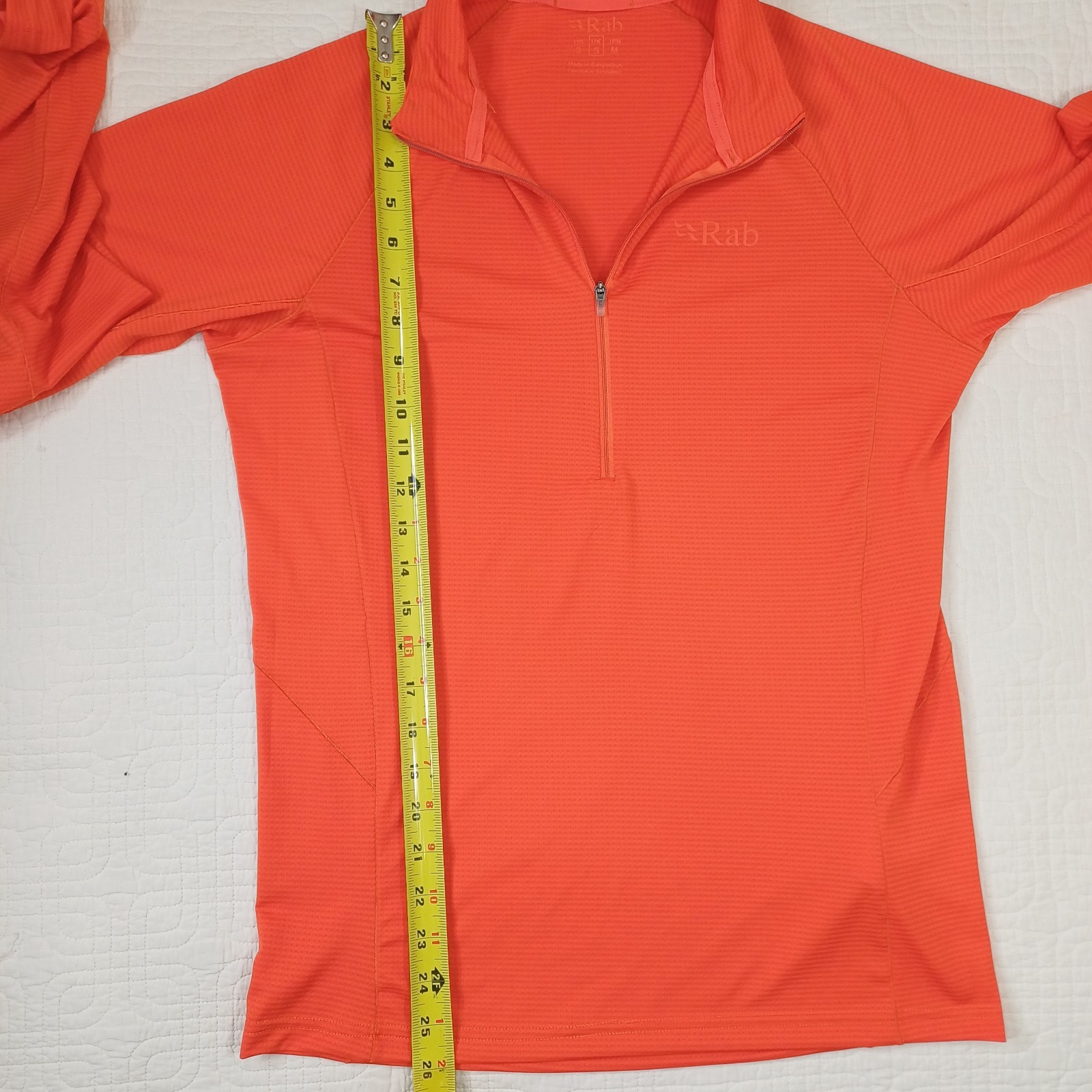 Rab Pullover Mens Small Orange 1/2 Zip Athletic Runnin Hiking Trail Lightweight