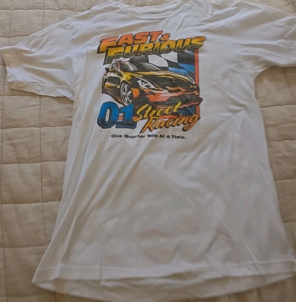 Fast And Furious Street Racing Tee Shirt Mens Large White Universal Studios