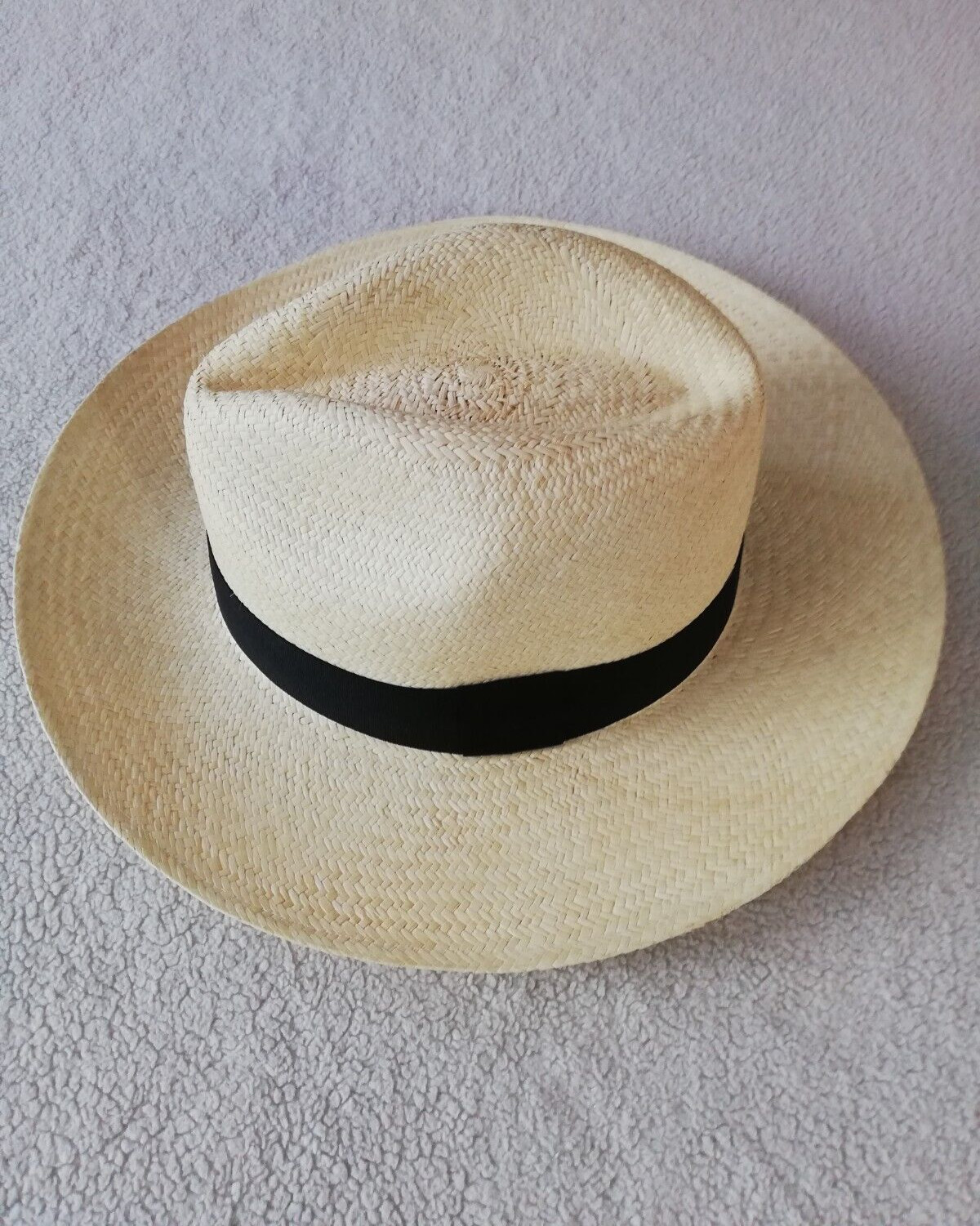 GENUINE ECUADOR HAT “PANAMA HAT” 100% TOQUILLA STRAW MEDIUM 58Cm CLASSIC BEIGE