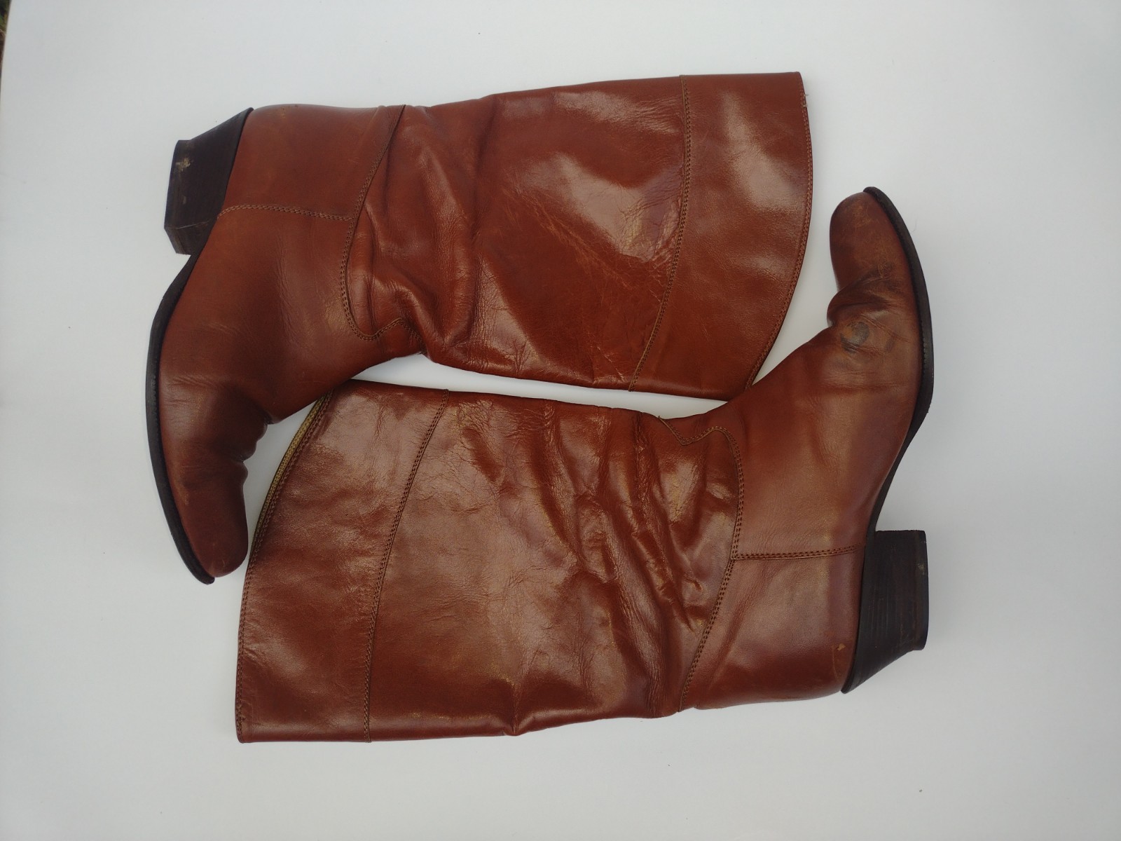 Cognac Italian Leather Boho Western Cottagecore Sudini Boots Women’s 10W