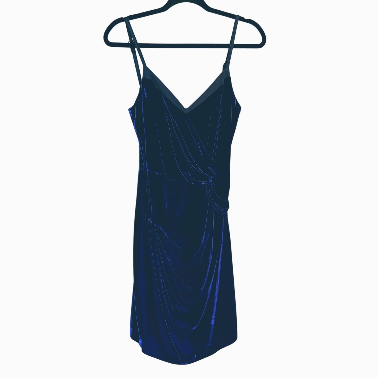 Robert Rodriguez Old Hollywood Blue Velvet Cocktail Dress Size 2 Retro Glam