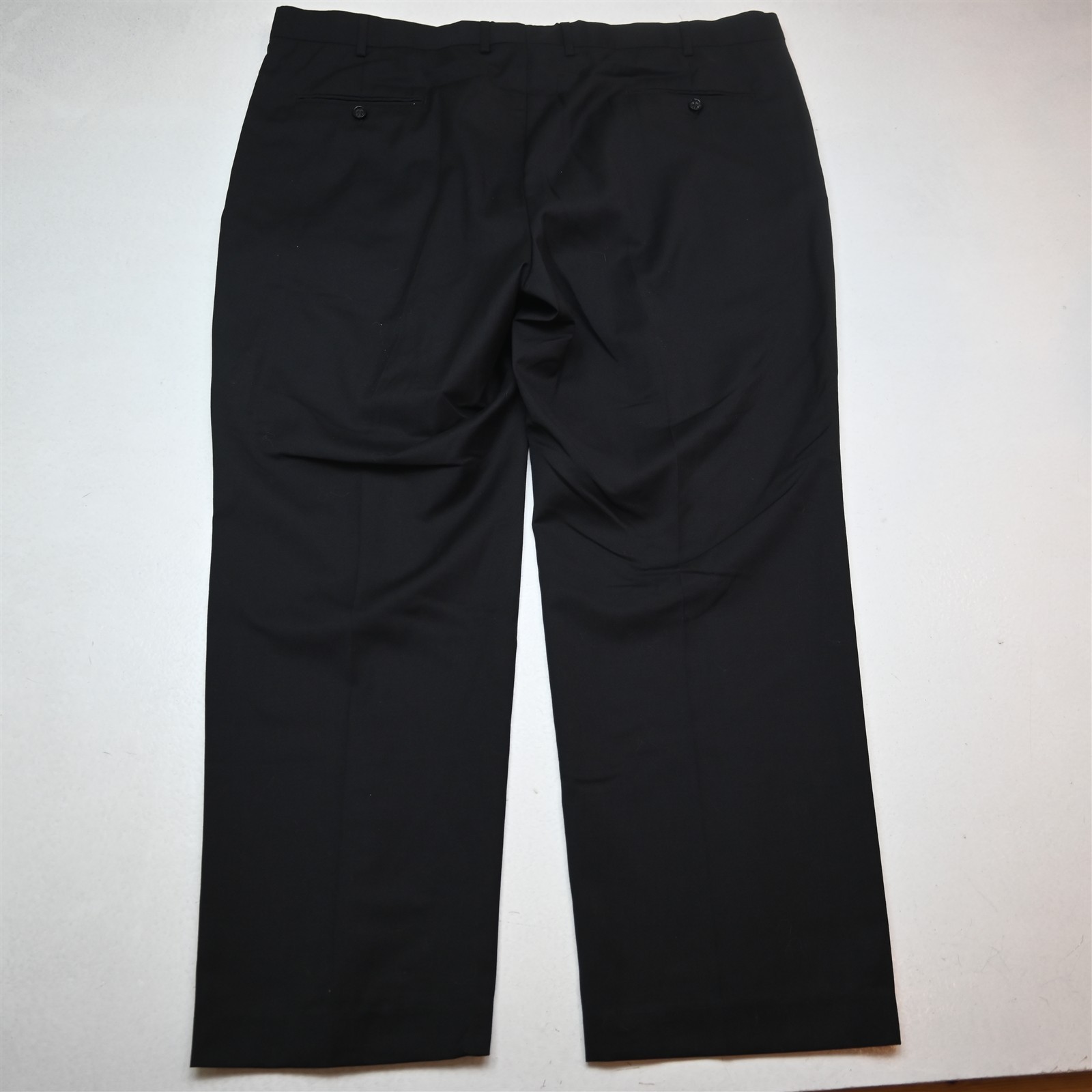 Stafford 46×30 Black 100% Wool Executive Flat Front Suit Seperate Mens Pants