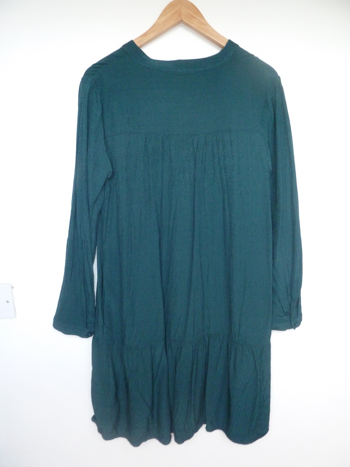 HUSH teal blue green spots smock shirt dress with pockets Size 14