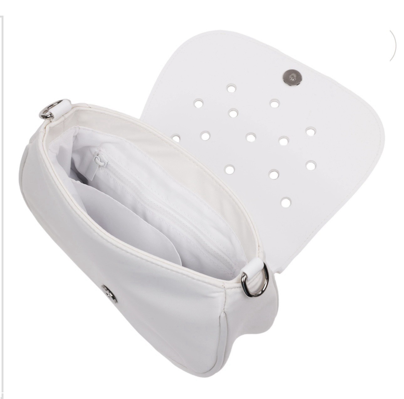 Crocs Classic Saddle Bag Crossbody White Waterproof Jibbitz Holes Purse NEW