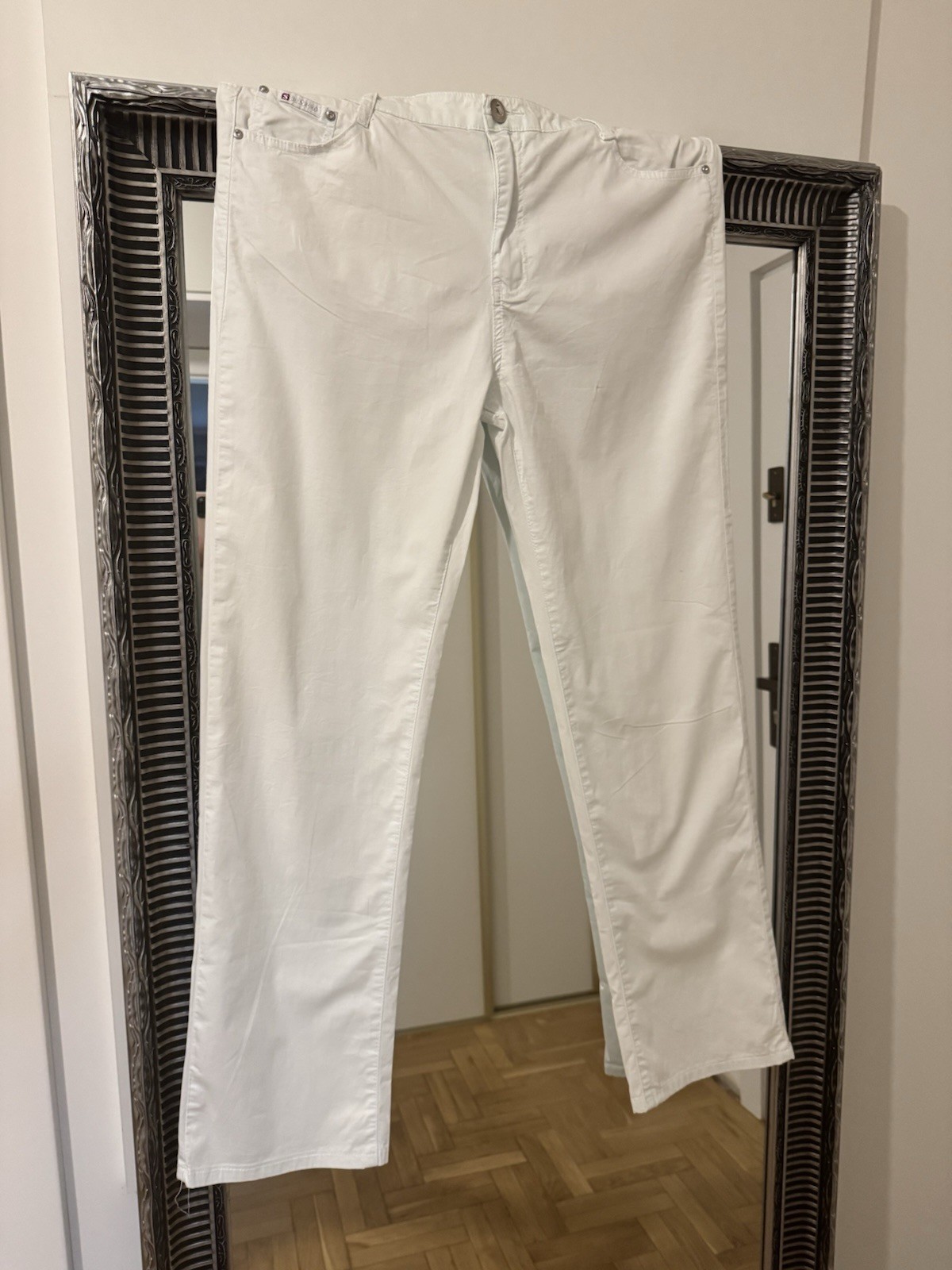 Sunbird women’s jeans cotton elastane summer with rhinestones XL/W/34 white
