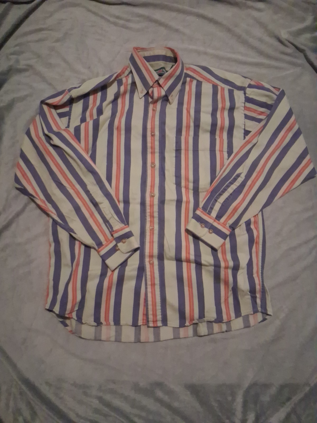 American Eagle Button Down Shirt Mens Medium Chambray Vintage Vertical Striped