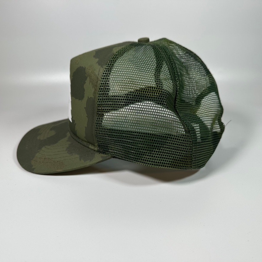 Poler Camp Vibes Camo Trucker Hat Snapback Mesh Cap Green Camouflage