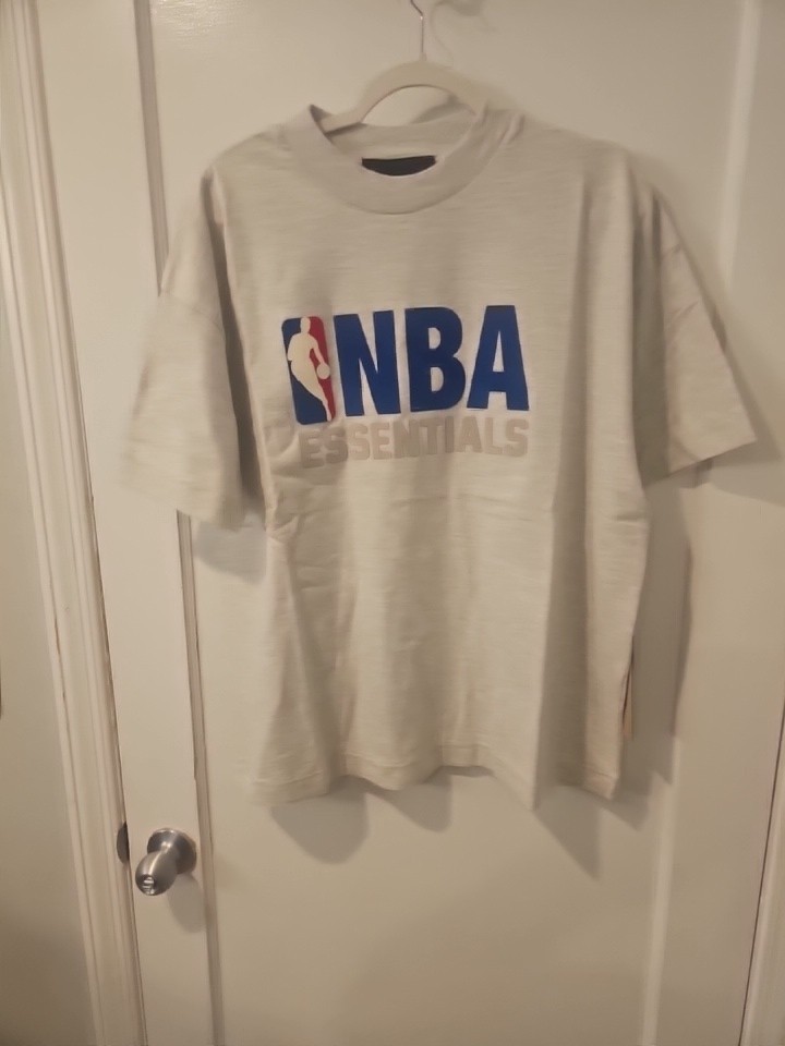 Mens NBA Essentials Fear Of God Tee Medium New With Tags Grey.