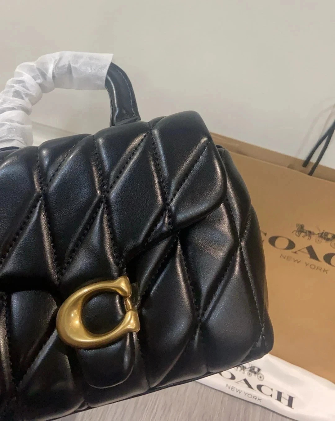 COACH Tabby Top Handle Bag – Quilted CCC12 Black