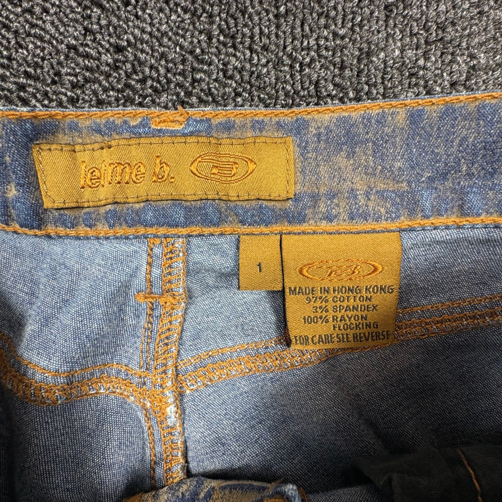 Vintage Bongo Let Me B. Flocked Flare Jeans Womens 1 Button Fly No Back Pockets