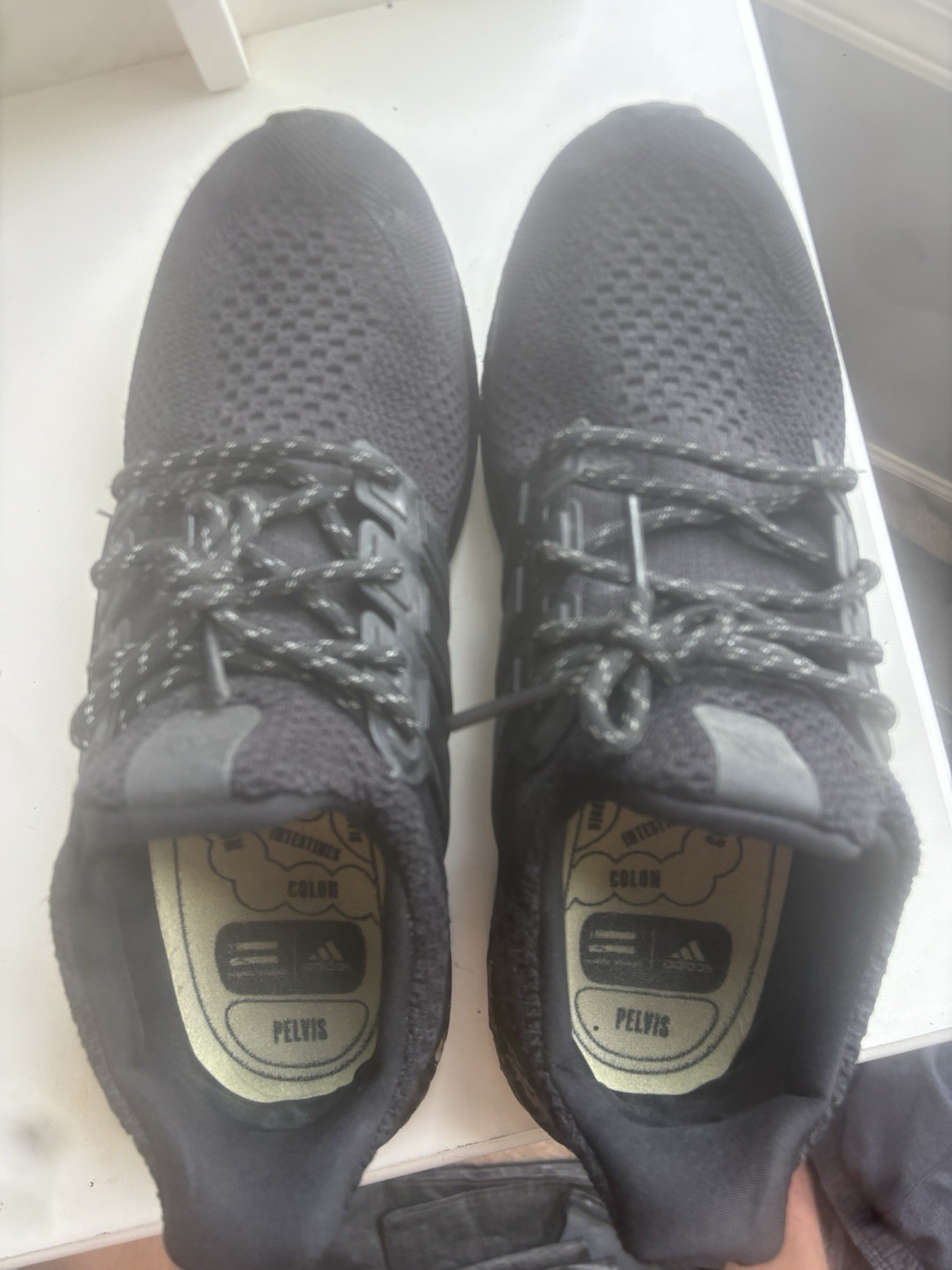 adidas Men’s UltraBoost Low Top Running Sneakers Black Solid Lace-Up Rubber