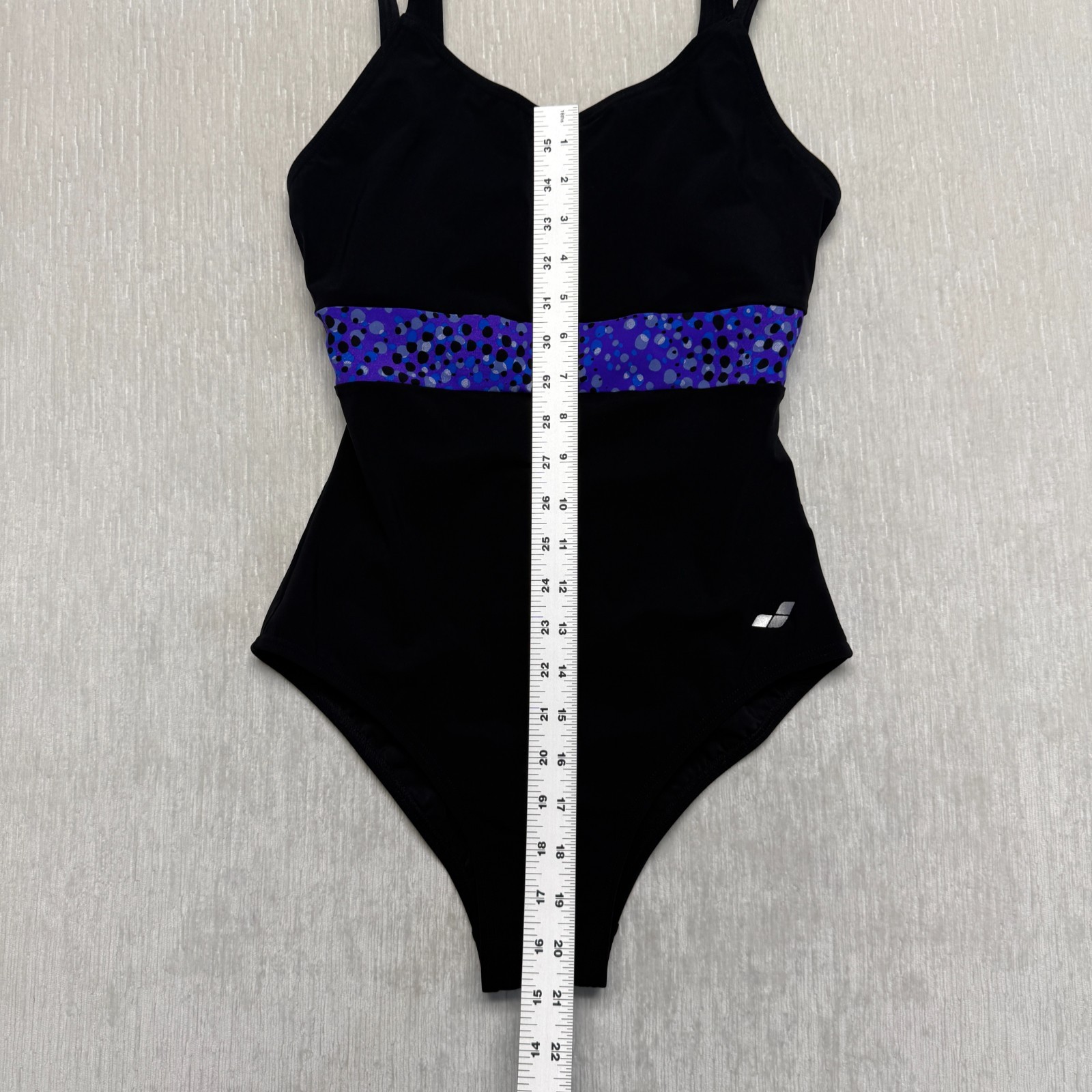 Arena W Anna Wing Back One Piece Womens 34 Black Purple Stretch Athletic Beach